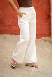 Jia Cream Lace Detail Pants
