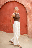 Jia Cream Lace Detail Pants