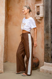 Jia Brown Lace Detail Pants