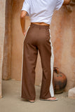 Jia Brown Lace Detail Pants