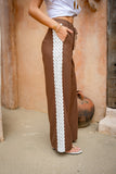 Jia Brown Lace Detail Pants