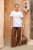 Jia Brown Lace Detail Pants
