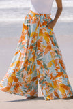 Noemi Orange Floral Wide Leg Pants