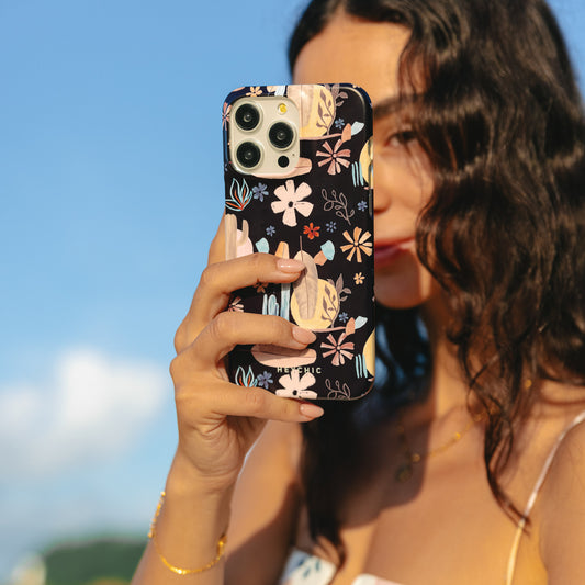 Nyla Black Abstract iPhone Case