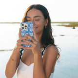 Oliana Blue Tropical Tile iPhone Case