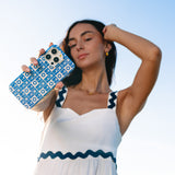 Oliana Blue Tropical Tile iPhone Case