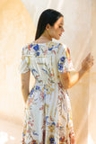 Melina Multicolour Floral V-Neck Midi Dress