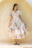 Melina Multicolour Floral V-Neck Midi Dress