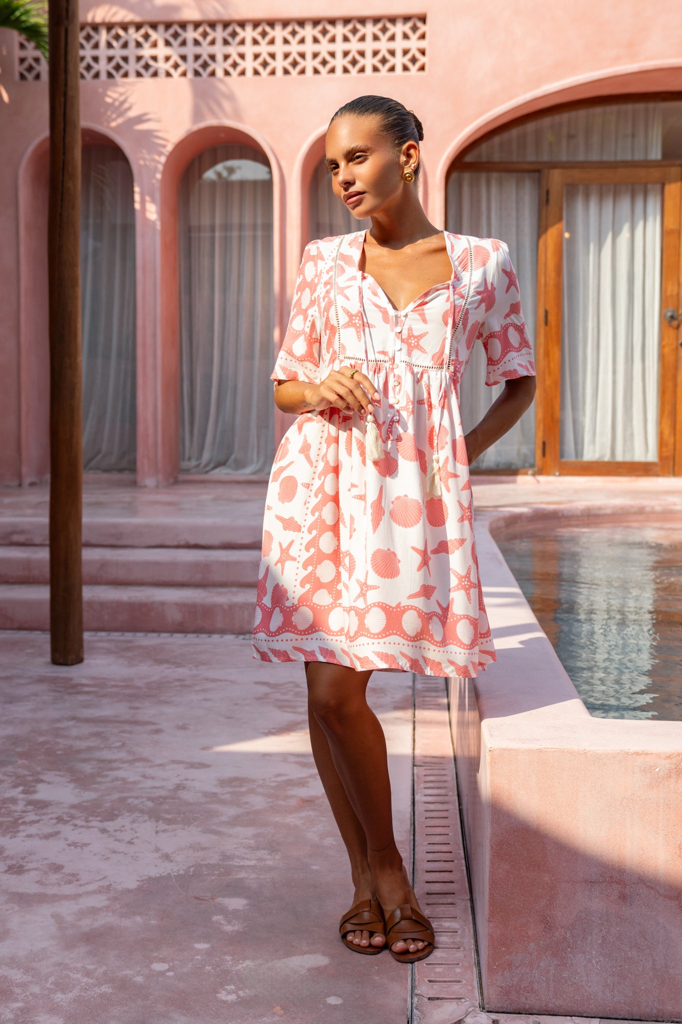 Naia Red Abstract Mini Dress