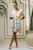 Florida Blue Tropical V-Neck Mini Dress