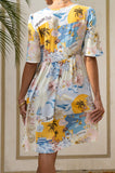 Florida Blue Tropical V-Neck Mini Dress