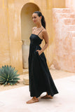 Azalia Black Flared Maxi Dress