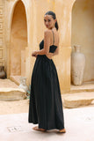 Azalia Black Flared Maxi Dress