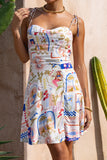Mermaid Multicolour Abstract Sweetheart Mini Dress