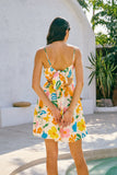 Magnolia Yellow Blue Floral Ric Rac Mini Dress