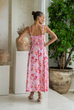 Emery Pink Floral Midi Dress