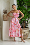 Emery Pink Floral Midi Dress