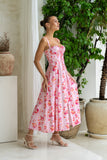 Emery Pink Floral Midi Dress