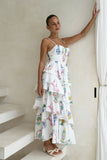 Elysiana Multicolour Abstract Layered Maxi Dress
