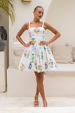 Elysiana Multicolour Abstract Flared Mini Dress