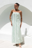 Zadie Green Stripe Strapless Maxi Dress