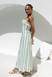 Zadie Green Stripe Strapless Maxi Dress