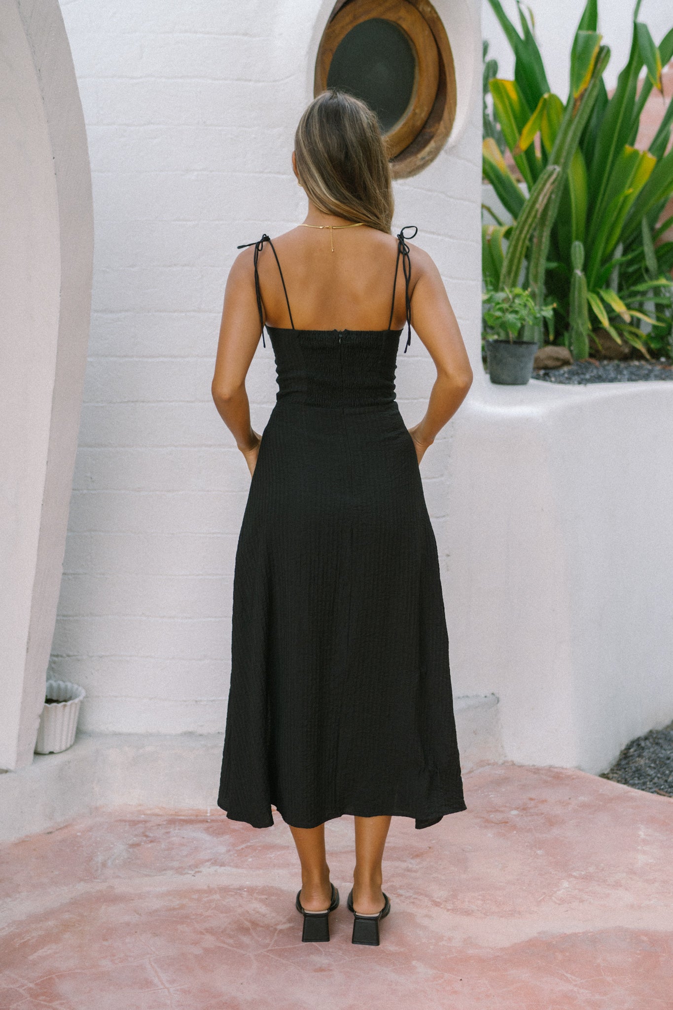 Amelie Black Midi Dress