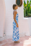 Mika Blue Floral Midi Dress
