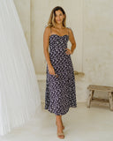 Millie Black Floral Midi Dress