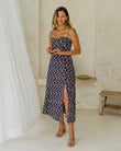 Millie Black Floral Midi Dress