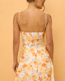 Elise Yellow Floral Midi Dress