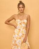 Elise Yellow Floral Midi Dress