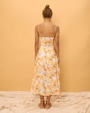 Elise Yellow Floral Midi Dress