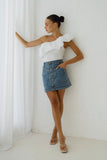 Hayden Blue Denim A-Line Mini Skirt