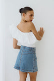 Hayden Blue Denim A-Line Mini Skirt