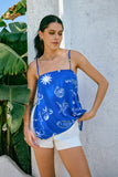 Mariselle Blue Ocean Abstract Cami Top