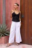 Eliza Black Lace Satin Cami Top