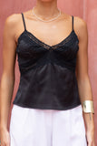 Eliza Black Lace Satin Cami Top