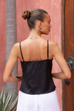 Eliza Black Lace Satin Cami Top