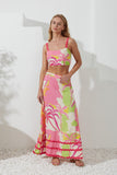 Paradisio Pink Tropical Ric Rac Crop Top