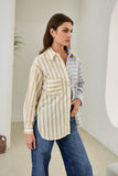 Jaxon Blue Yellow Contrast Stripe Shirt