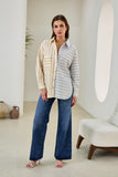 Jaxon Blue Yellow Contrast Stripe Shirt