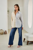 Jaxon Blue Yellow Contrast Stripe Shirt