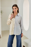 Jaxon Blue Yellow Contrast Stripe Shirt