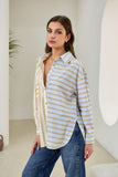 Jaxon Blue Yellow Contrast Stripe Shirt