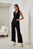 Zenith Black Linen Blend Pants