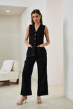Zenith Black Linen Blend Pants