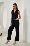 Zenith Black Linen Blend Pants
