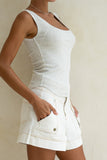 Ainsley Grey Ribbed Tank Top