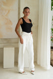 Ainsley Black Ribbed Tank Top